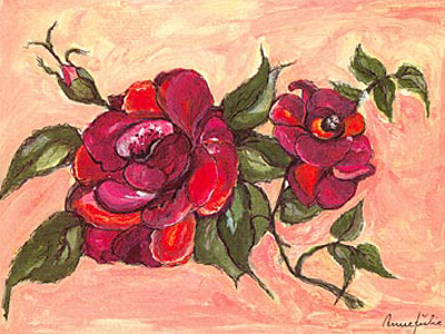 Schöne Malerei von blühender Rose
